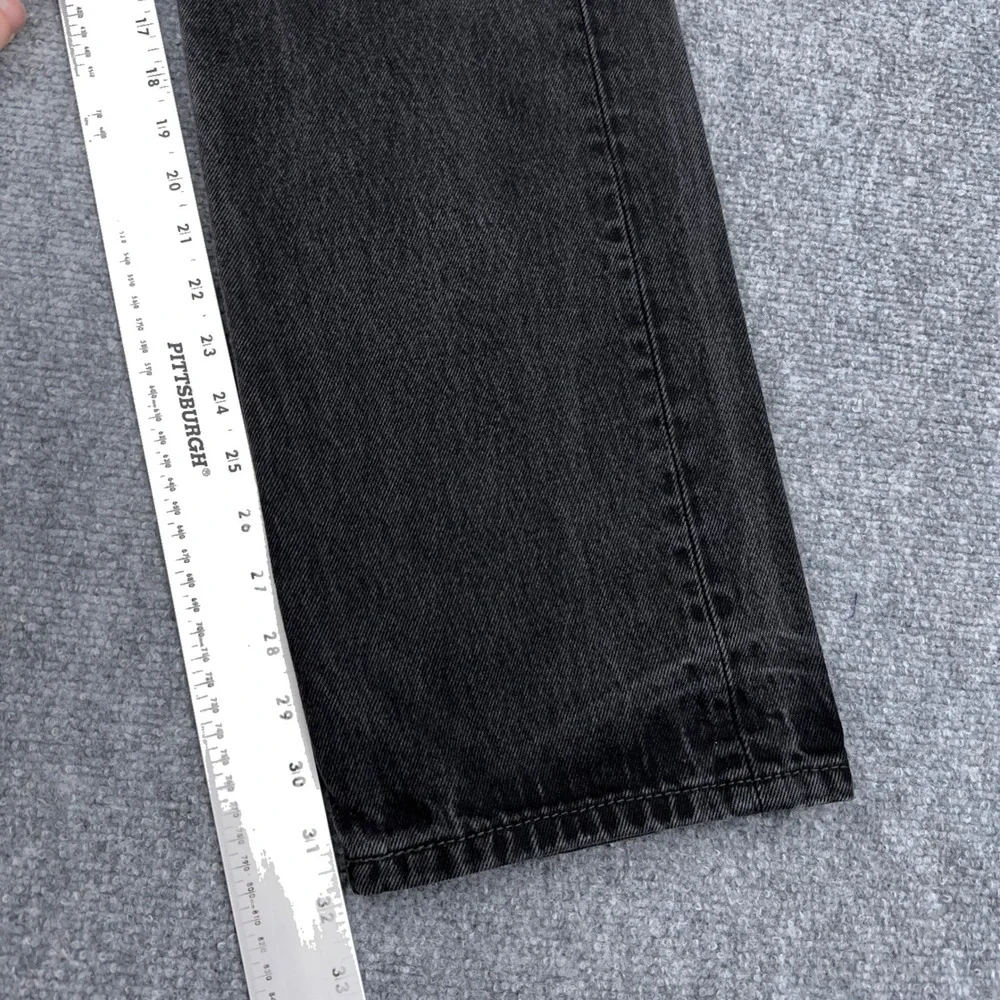 Levi's 505 Regular Fit Jeans Mens 34x34 FITS 31x32 Black Straight Leg Denim